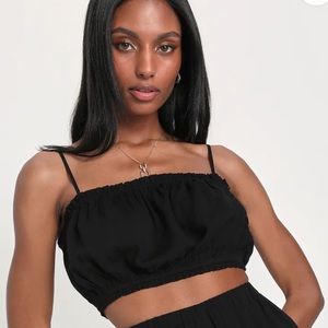 LULUS - Black Crop Tank Top